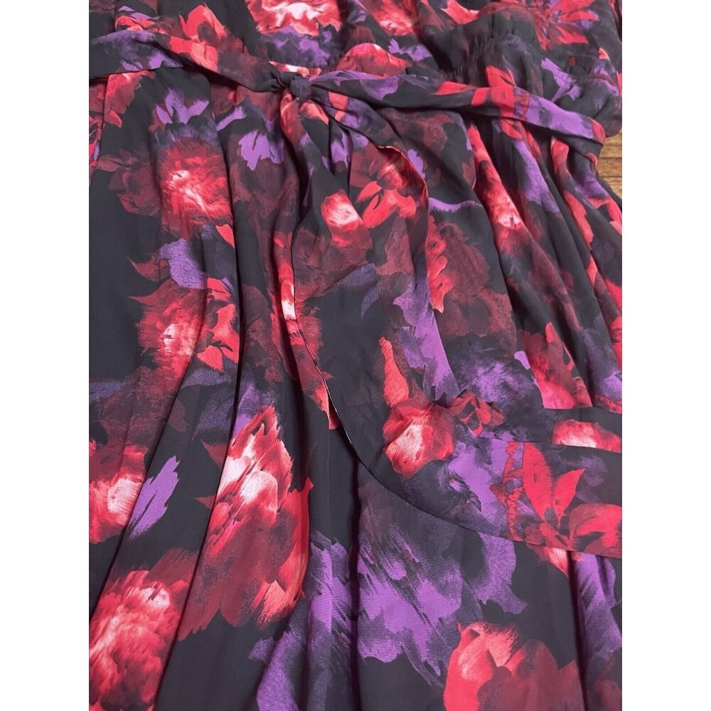 Jason Wu Floral Flowy Faux Wrap Dress Size 3x Long Sleeve - Picture 2 of 10